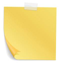 Blank Sticky Note With Curled Corner And Adhesive