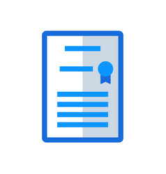 Certificate Business Icon With Blue Duotone Style