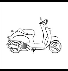 Vintage Scooter Sketch Drawing