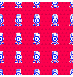 Blue Cyber Security Icon Isolated Seamless Pattern