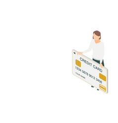 Image Of A Person Using A Credit Card Isometric