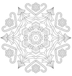 Winter Mandala With Snowflake Christmas Tree And