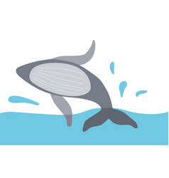 Whale Jumping From Water With Splashes World