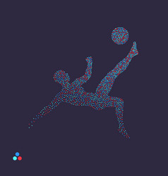 Football Player With Ball Dotted Silhouette Person