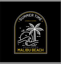 Malibu Beach Summer Time Simple Vintage Fashion