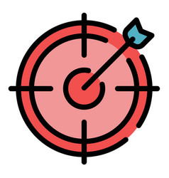 Target Career Arrow Icon Color Outline