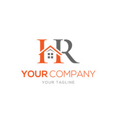 Letter Hr House Real Estate Logo Design