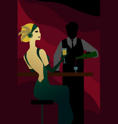 Woman At 1920s Noir Bar