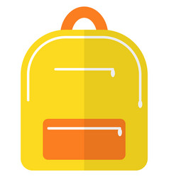 Yellow Backpack Flat Icon School Bag Symbol