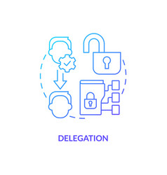 Delegation Blue Gradient Concept Icon