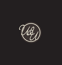 Initial Letter Wu Monogram Logo With Simple And