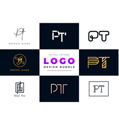 Initial Letters Pt Logo Design Bundle