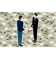 Isometric A Businessman Who Exchanges Business