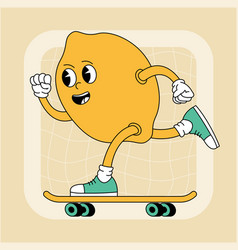 Vintage Groovy Lemon Character