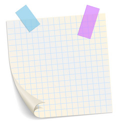 Checkered Paper Sheet With Curled Corner And