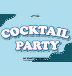 Cocktail Party Editable Text Effect Cartoon Style