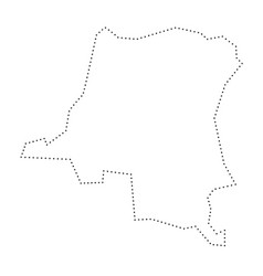 Democratic Republic Of The Congo Dotted Outline