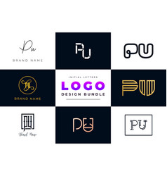 Initial Letters Pu Logo Design Bundle