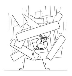 Person Under Falling Objects Cartoon Stick Figure