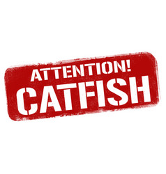 Attention Catfish Grunge Rubber Stamp