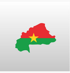 Burkina Faso National Flag In Country Map