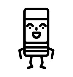 Eraser School Character Line Icon