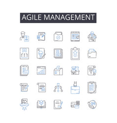 Agile Management Line Icons Collection Lean