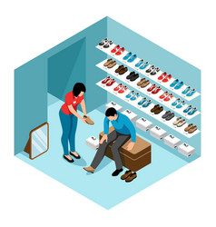 Isometric Shoe Store Concept