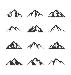 Mountain icon collection set Royalty Free Vector Image