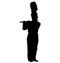 Silhouette Marching Band Flute Player