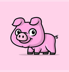 Cute Little Pig Is Smiling Cartoon