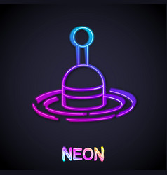 Glowing Neon Line Fishing Float In Water Icon