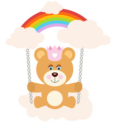 Princess Teddy Bear On Swing