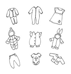 Set Of Drawings In Cartoon Style On A White