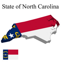 Flag Of North Of South Carolina Of Usa On Map