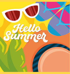 Hello Summer Colored Poster