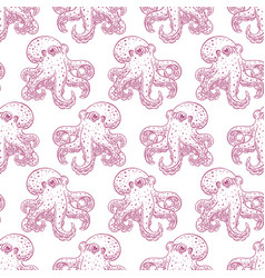 Seamless Background Cute Octopuses