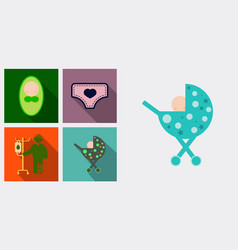 Set Of Medicine Icons Patient With Dropper Baby