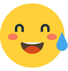 Smiling Face Emoji With Sweat In Minimal Style