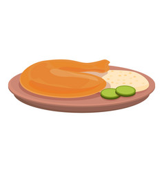 Caribbean Chicken Icon Cartoon Food Plate