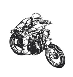 Classic Man On Motorcycle Design