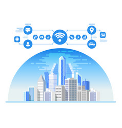 Concept Of Smart City With Different Icons