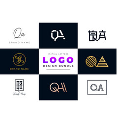 Initial Letters Qa Logo Design Bundle