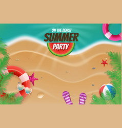 On The Beach Summer Party Topview Background Scene