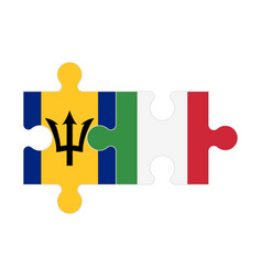 Puzzle Of Flags Of Barbados And Italy