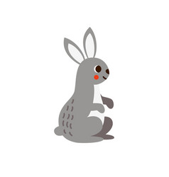 Cartoon Cute Rabbit Isolated On White Background