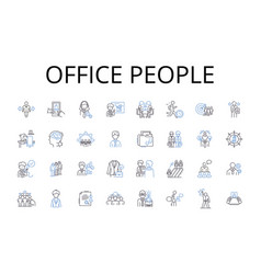 Office People Line Icons Collection White Collar