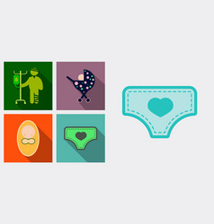 Set Of Medicine Icons Patient With Dropper Baby