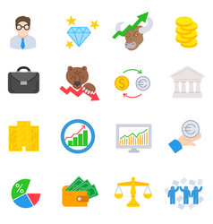 Stock Exchange And Finance Icons Set Equity