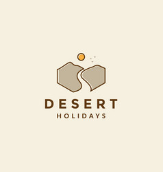 Sunset With Desert Way Road Logo Symbol Icon